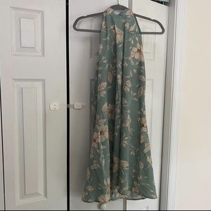 Shein floral halter top open back dress